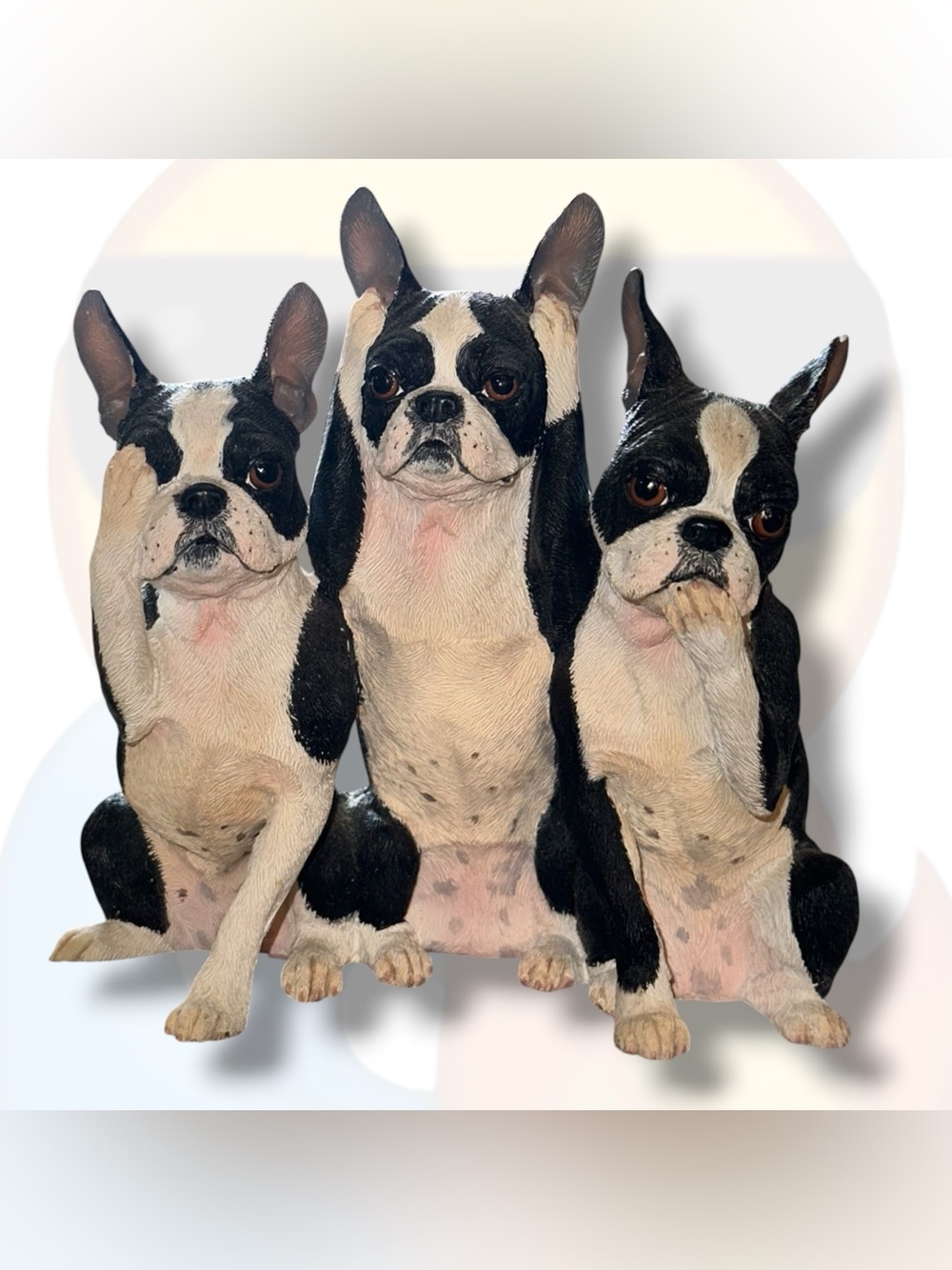Vintage “Bark No Evil” Danbury Mint Boston Terriers Figurine